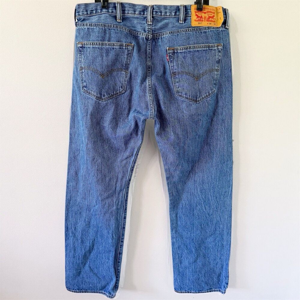 Men's Levi's 501 Red Tab Straight Leg Denim Jeans 38x30 Button Fly 100% Cotton